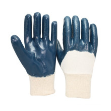 NMSAFETY Blue nitrile gloves with jersey liner work gloves for heavy duty hand gloves manufacturers in china